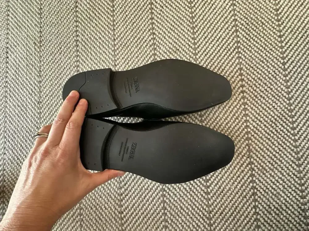 Zegna L'Asola Leather Loafers - Black